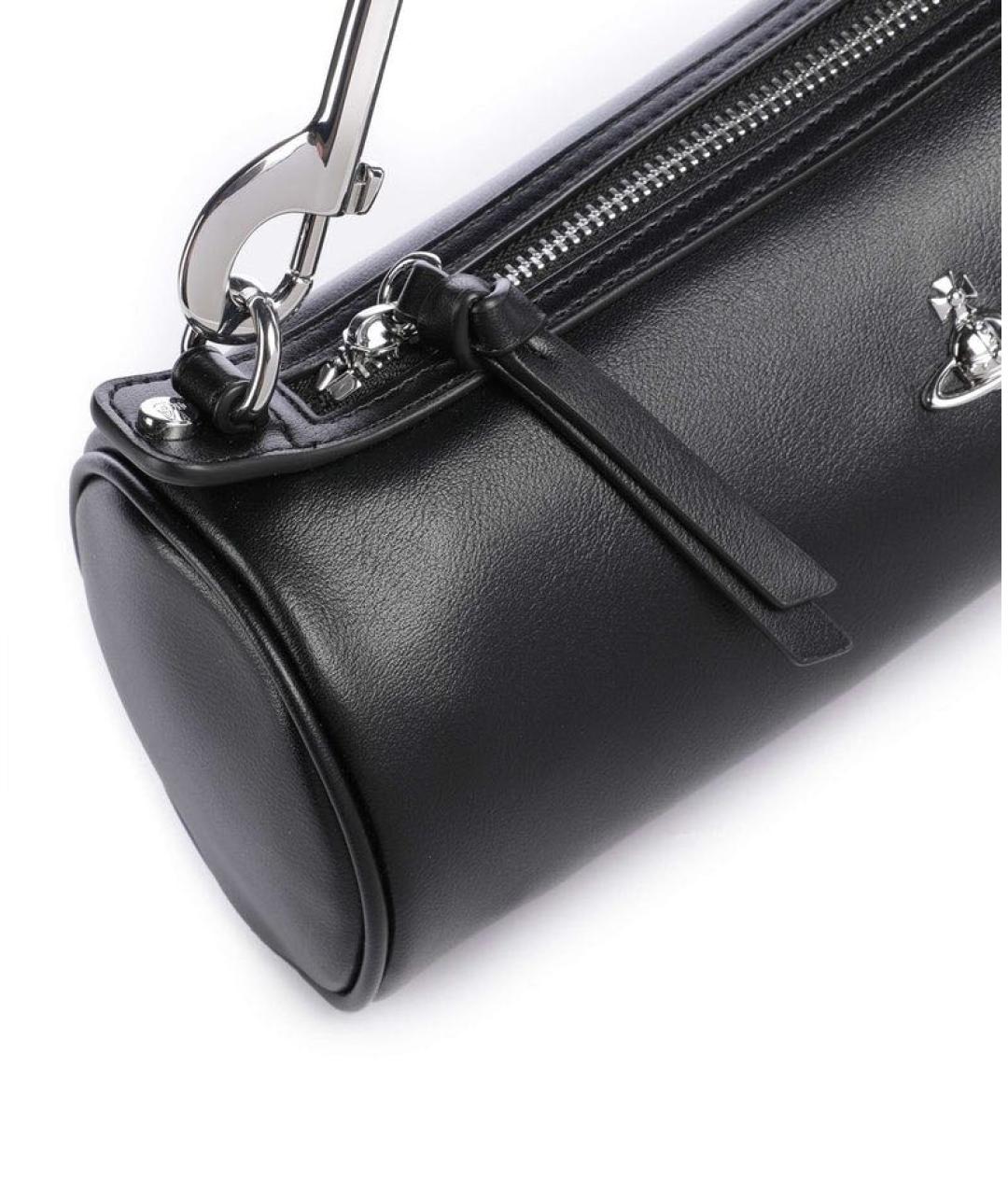 VIVIENNE WESTWOOD Черная сумка с короткими ручками из искусственной кожи, фото 3