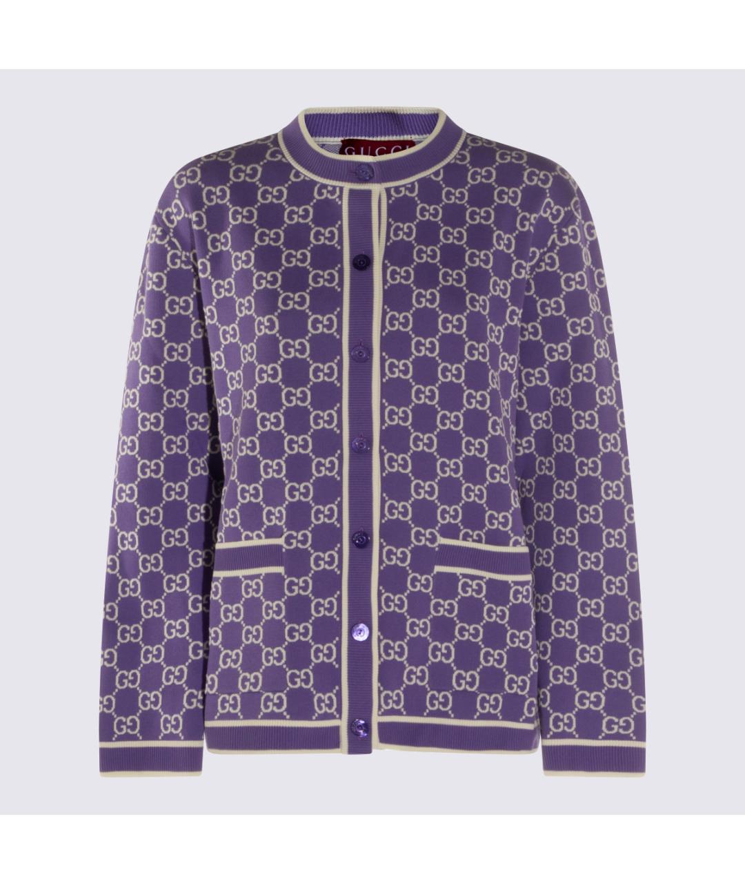 GUCCI Фиолетовый хлопковый кардиган, фото 5