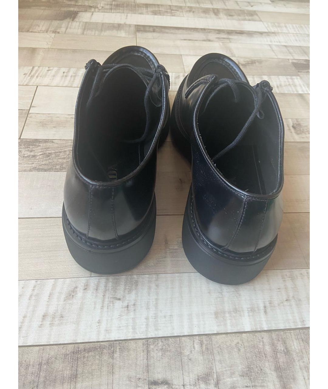 PRADA Черные кожаные мокасины, фото 3