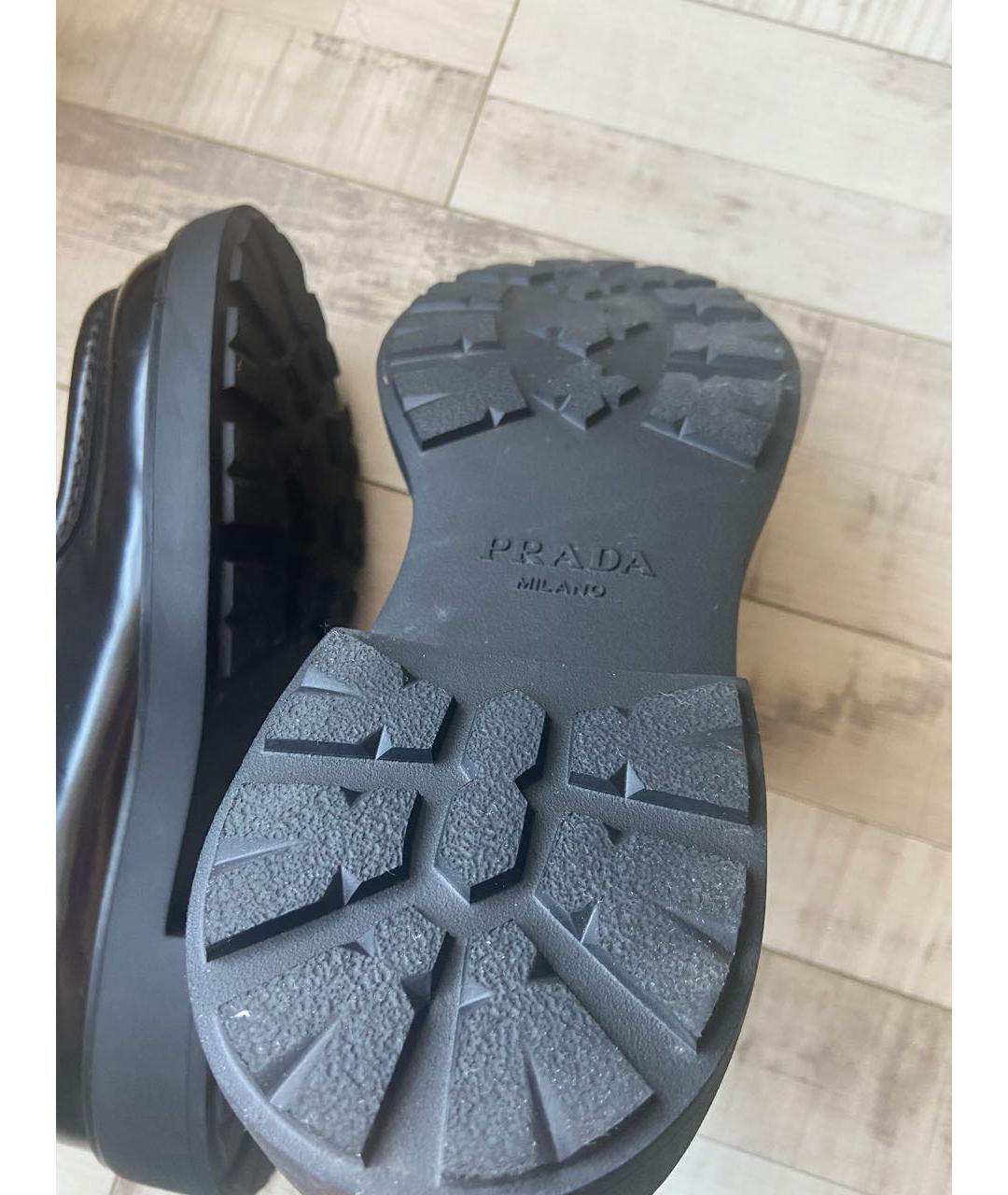 PRADA Черные кожаные мокасины, фото 5