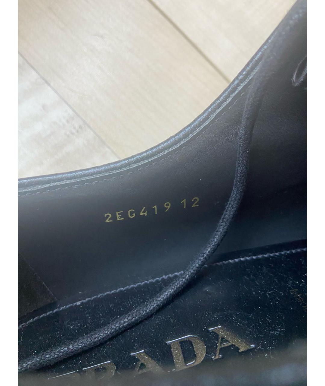 PRADA Черные кожаные мокасины, фото 4