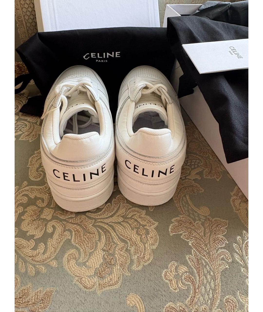 CELINE Белые кожаные кеды, фото 3