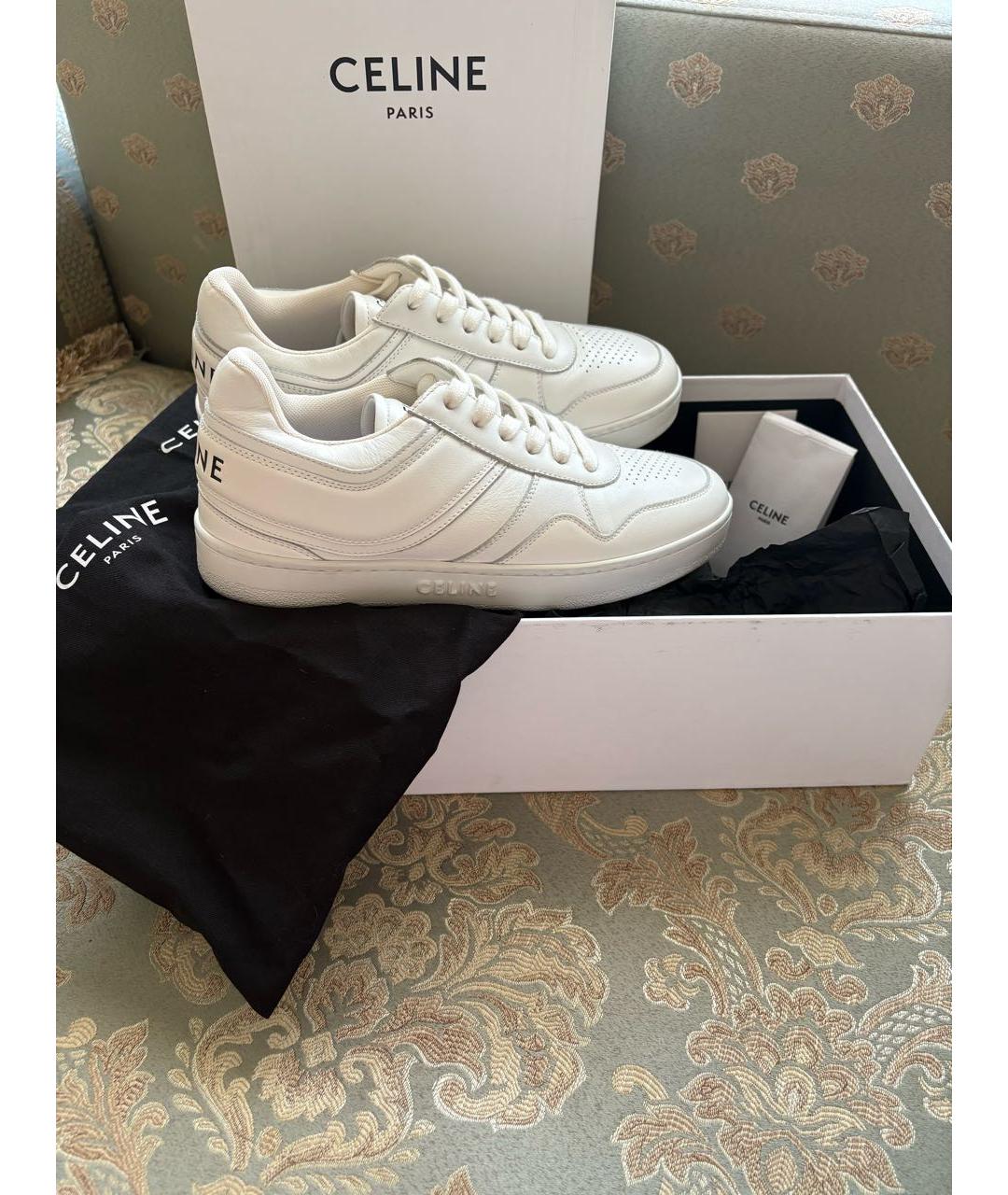 CELINE Белые кожаные кеды, фото 2