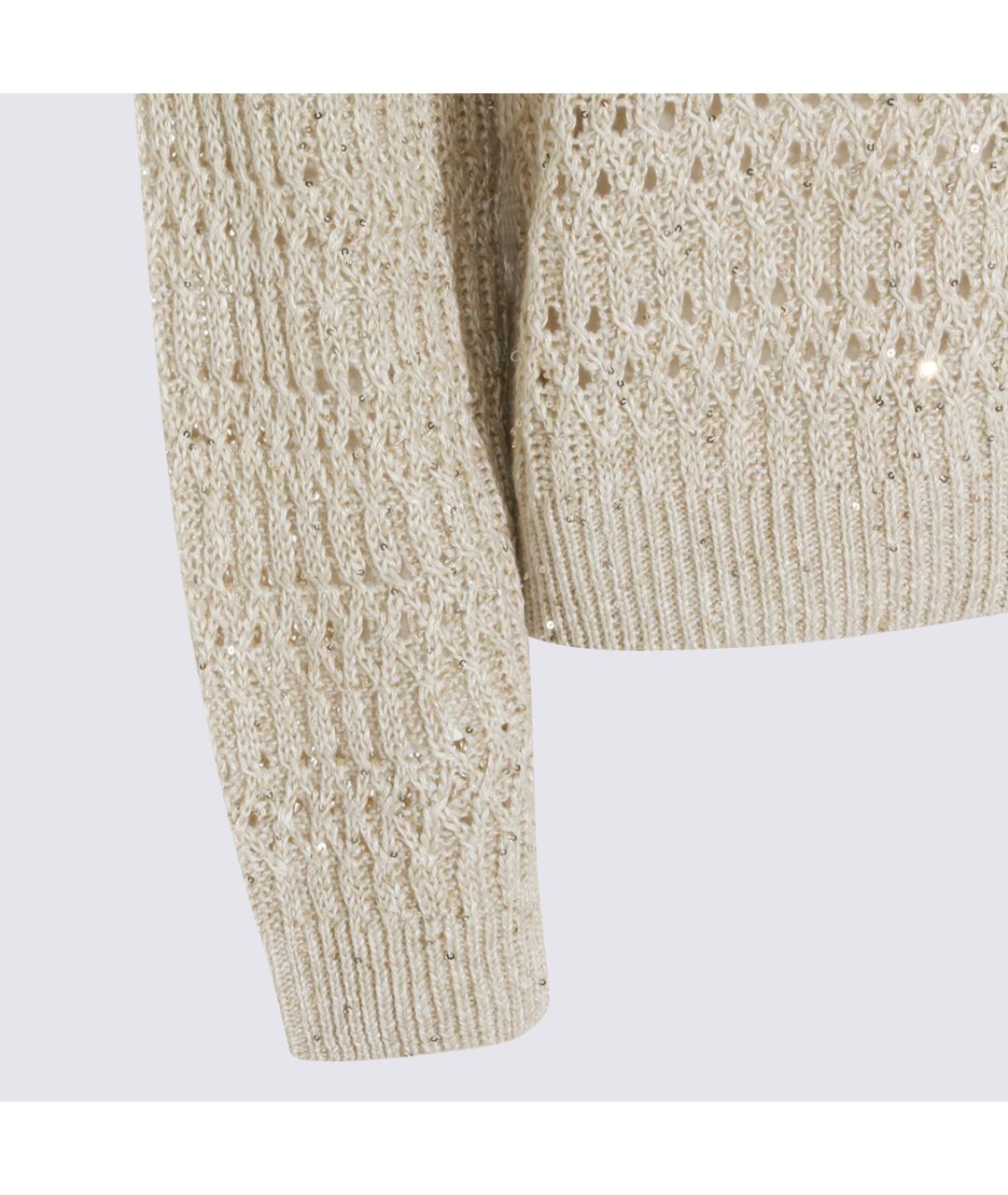 BRUNELLO CUCINELLI Бежевый льняной кардиган, фото 4