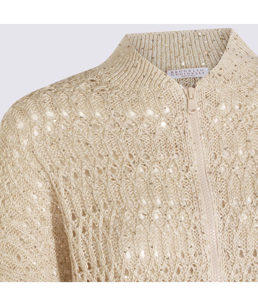 BRUNELLO CUCINELLI Бежевый льняной кардиган, фото 3