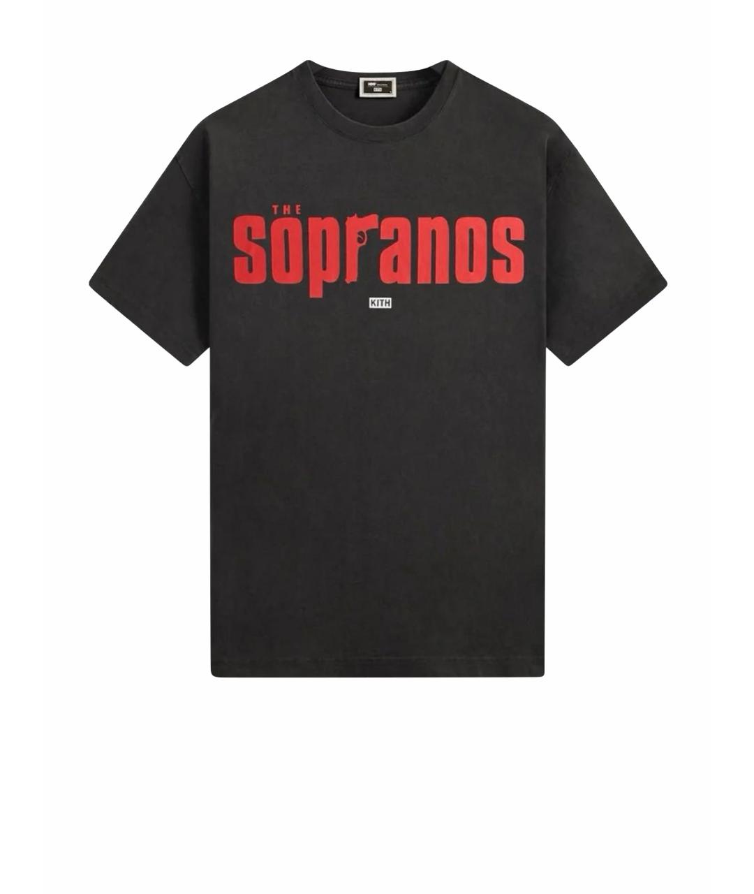 KITH Черная хлопковая футболка, фото 1