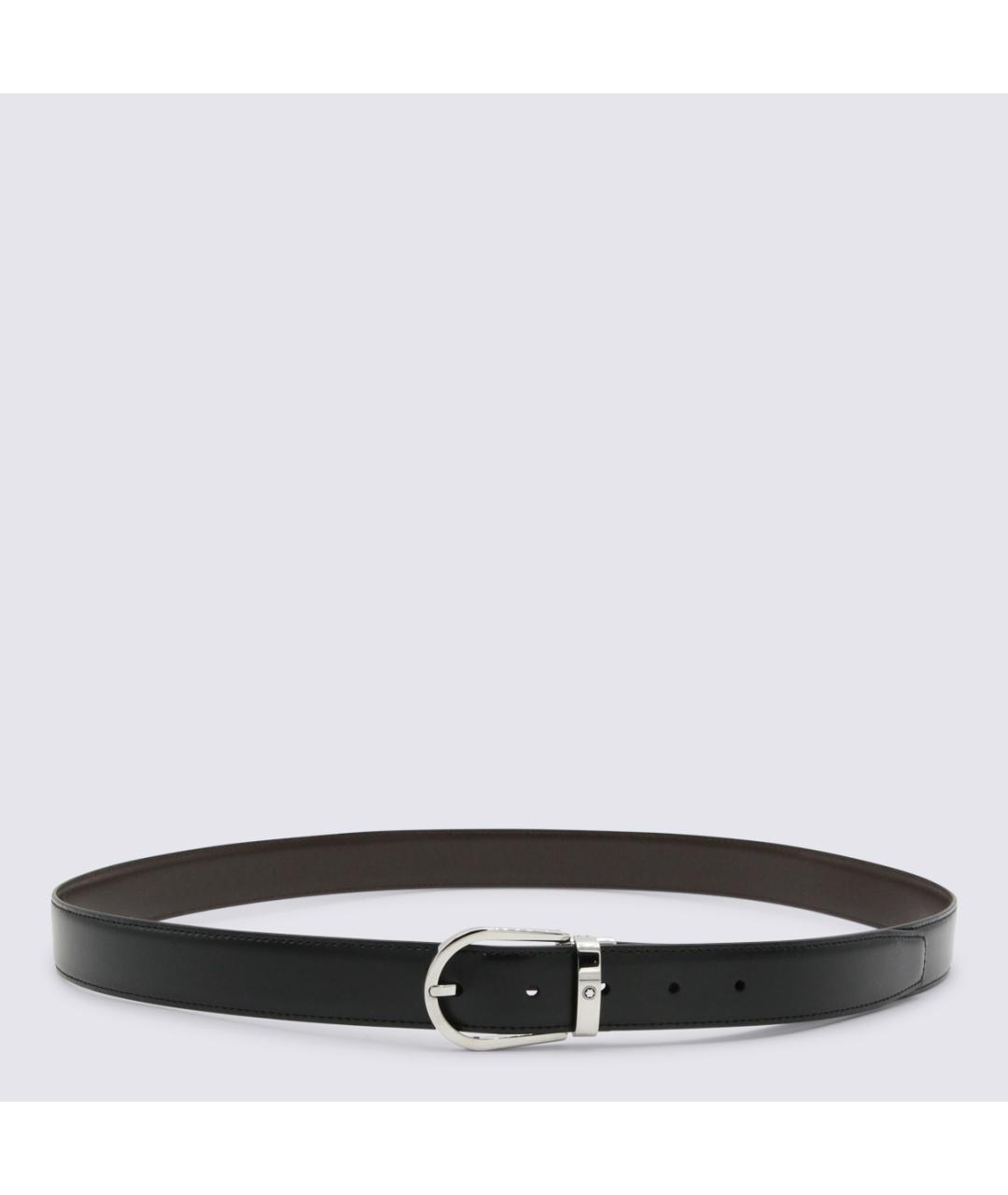 MONTBLANC Черный кожаный ремень, фото 3