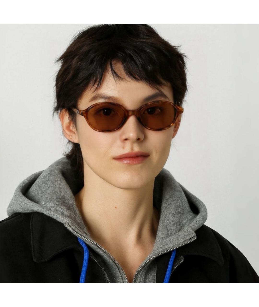 MIU MIU Коричневые пластиковые солнцезащитные очки, фото 2