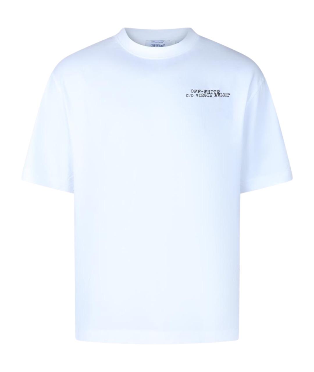 OFF-WHITE Белая хлопковая футболка, фото 1
