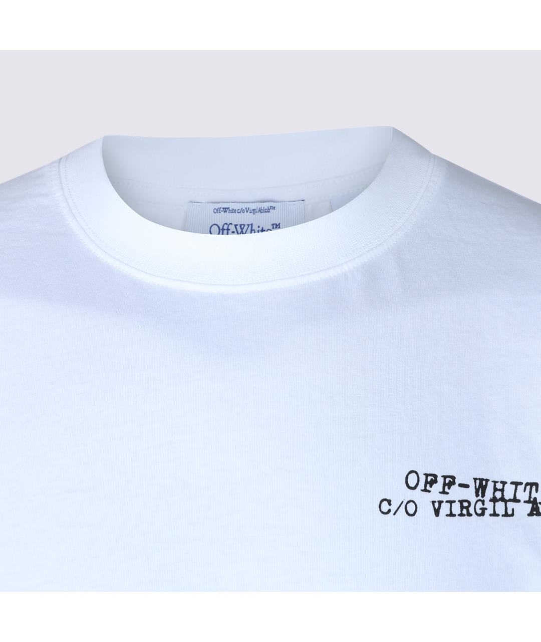 OFF-WHITE Белая хлопковая футболка, фото 3