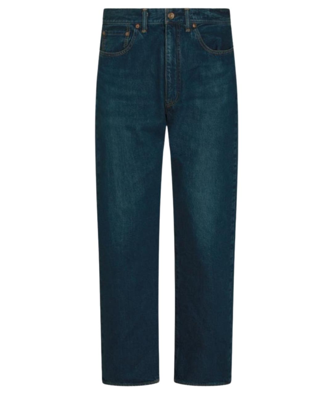 MAISON KITSUNE Синие хлопковые прямые джинсы, фото 1