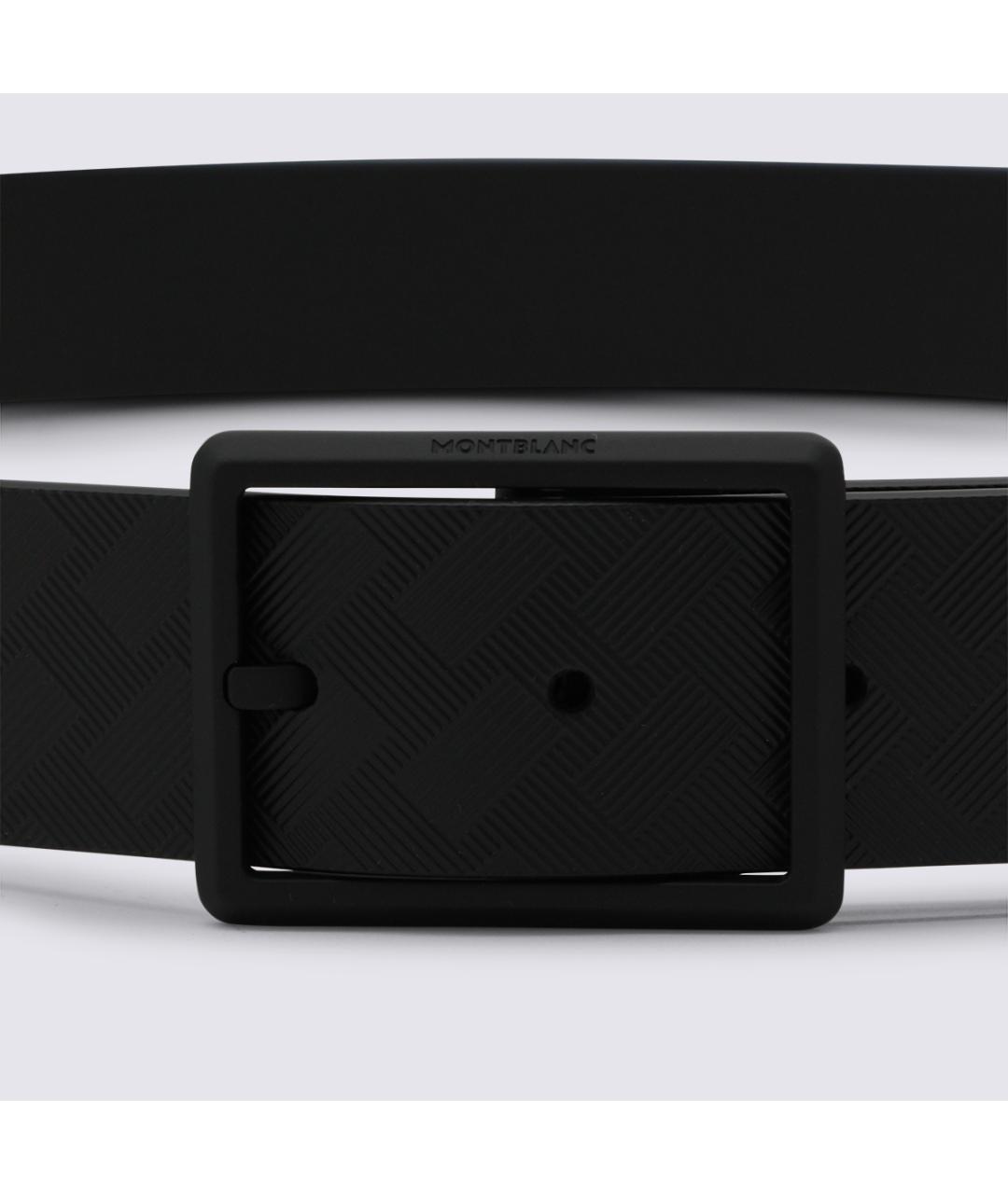 MONTBLANC Черный кожаный ремень, фото 2