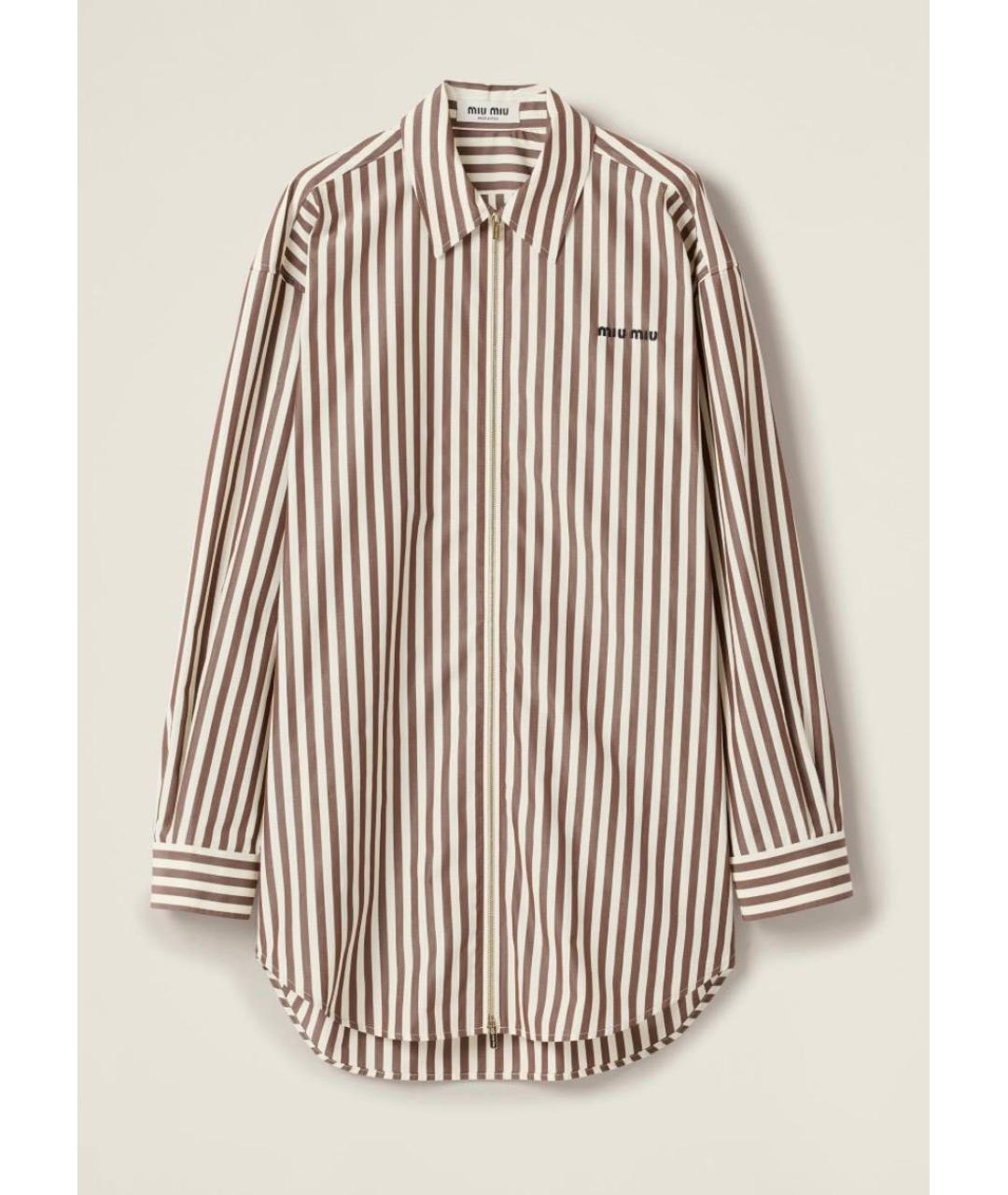 MIU MIU Коричневая хлопковая рубашка, фото 4