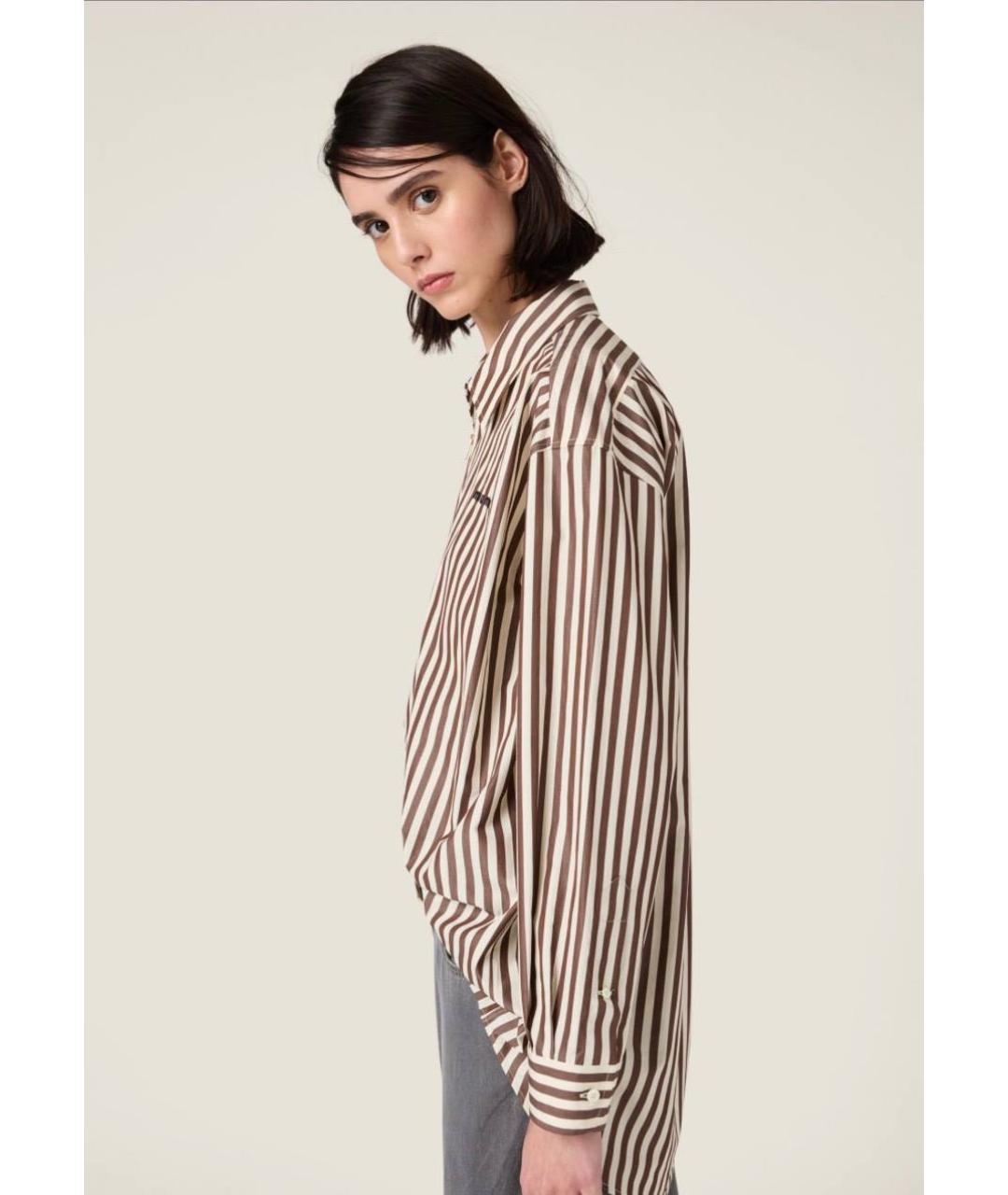 MIU MIU Коричневая хлопковая рубашка, фото 2