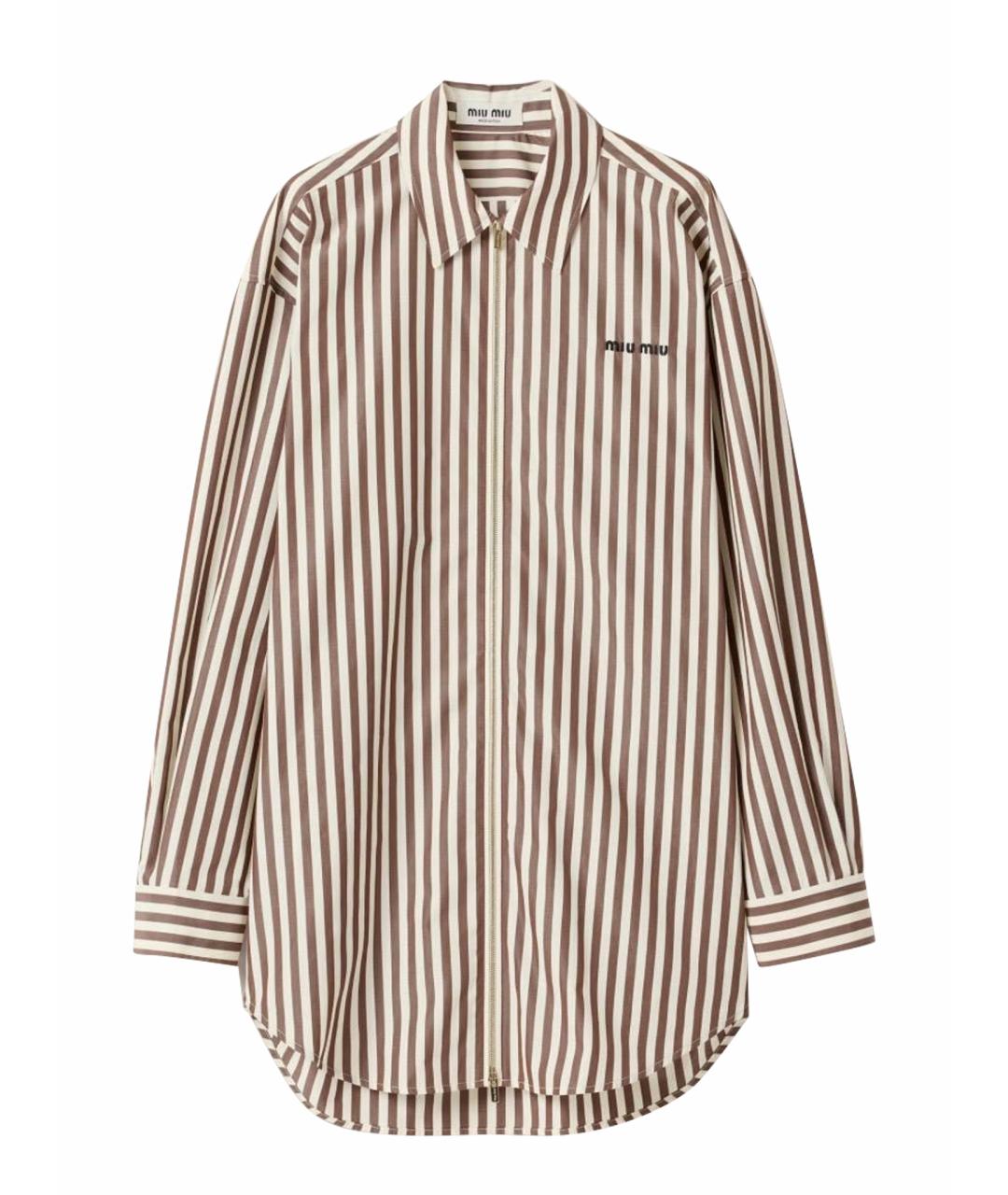 MIU MIU Коричневая хлопковая рубашка, фото 1