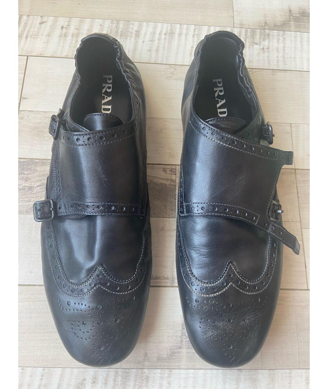 PRADA Черные кожаные лоферы, фото 3