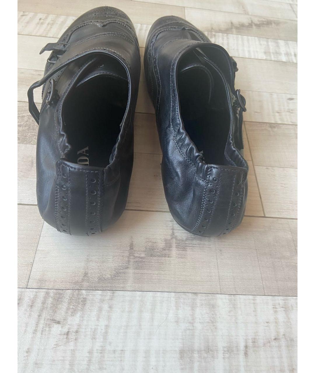 PRADA Черные кожаные лоферы, фото 4