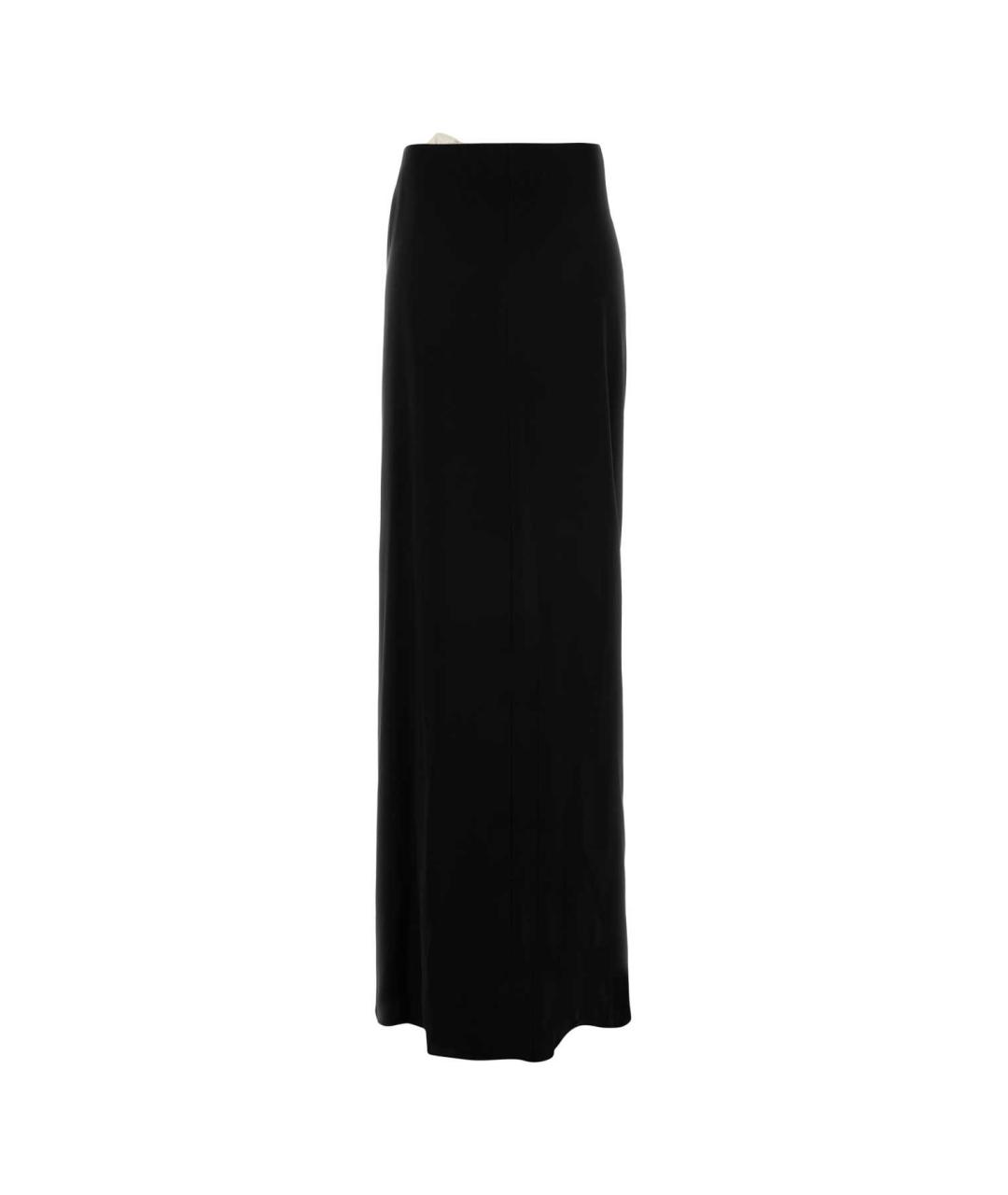 SAINT LAURENT Черная шелковая юбка макси, фото 2