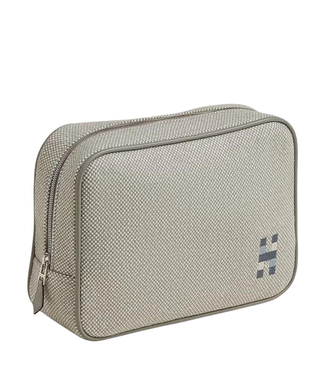 HERMES Серая тканевая косметичка, фото 1