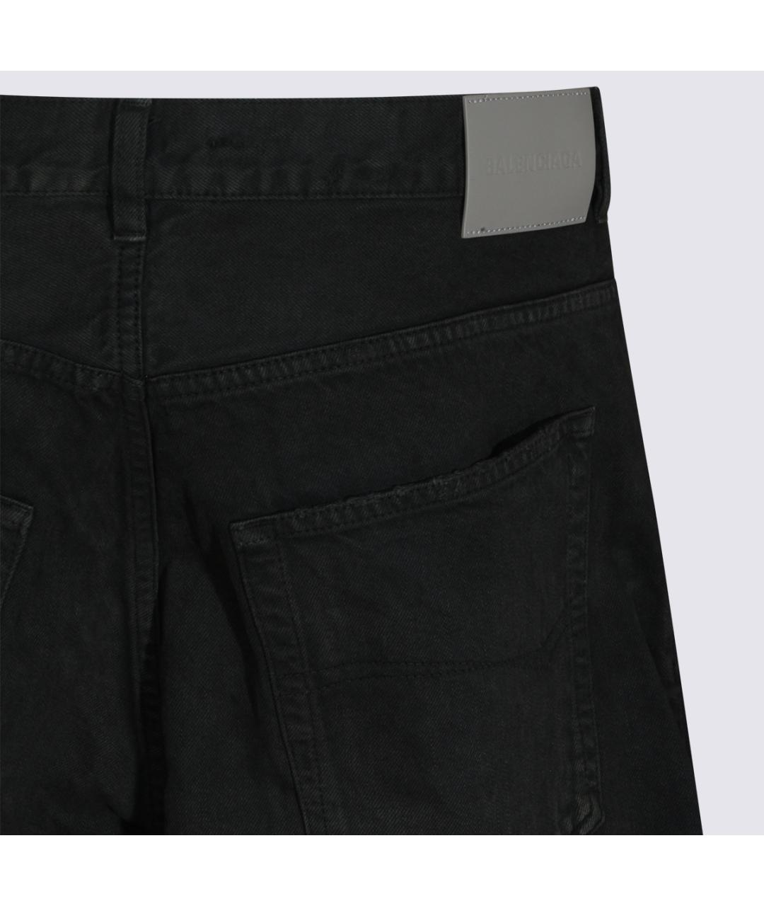 BALENCIAGA Черные хлопковые прямые джинсы, фото 4