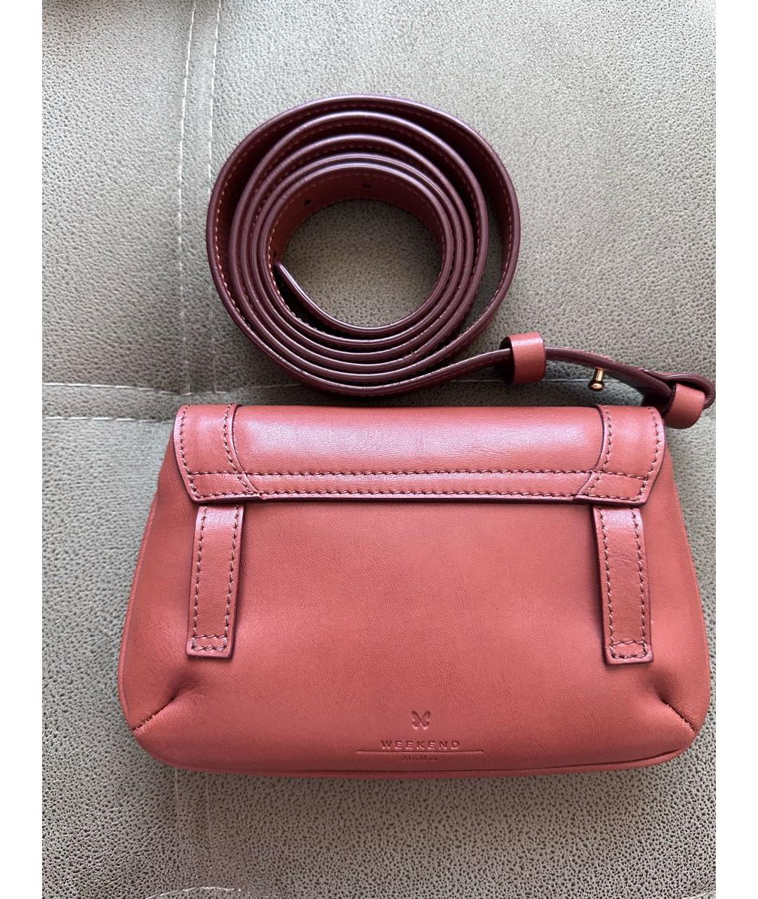 WEEKEND MAX MARA Коричневая кожаная поясная сумка, фото 3