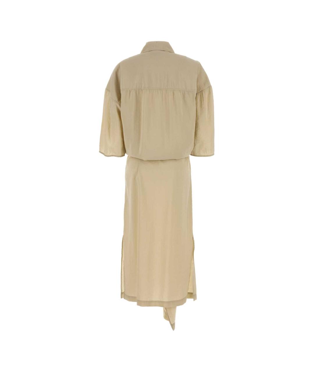 LEMAIRE Бежевое шелковое повседневное платье, фото 2