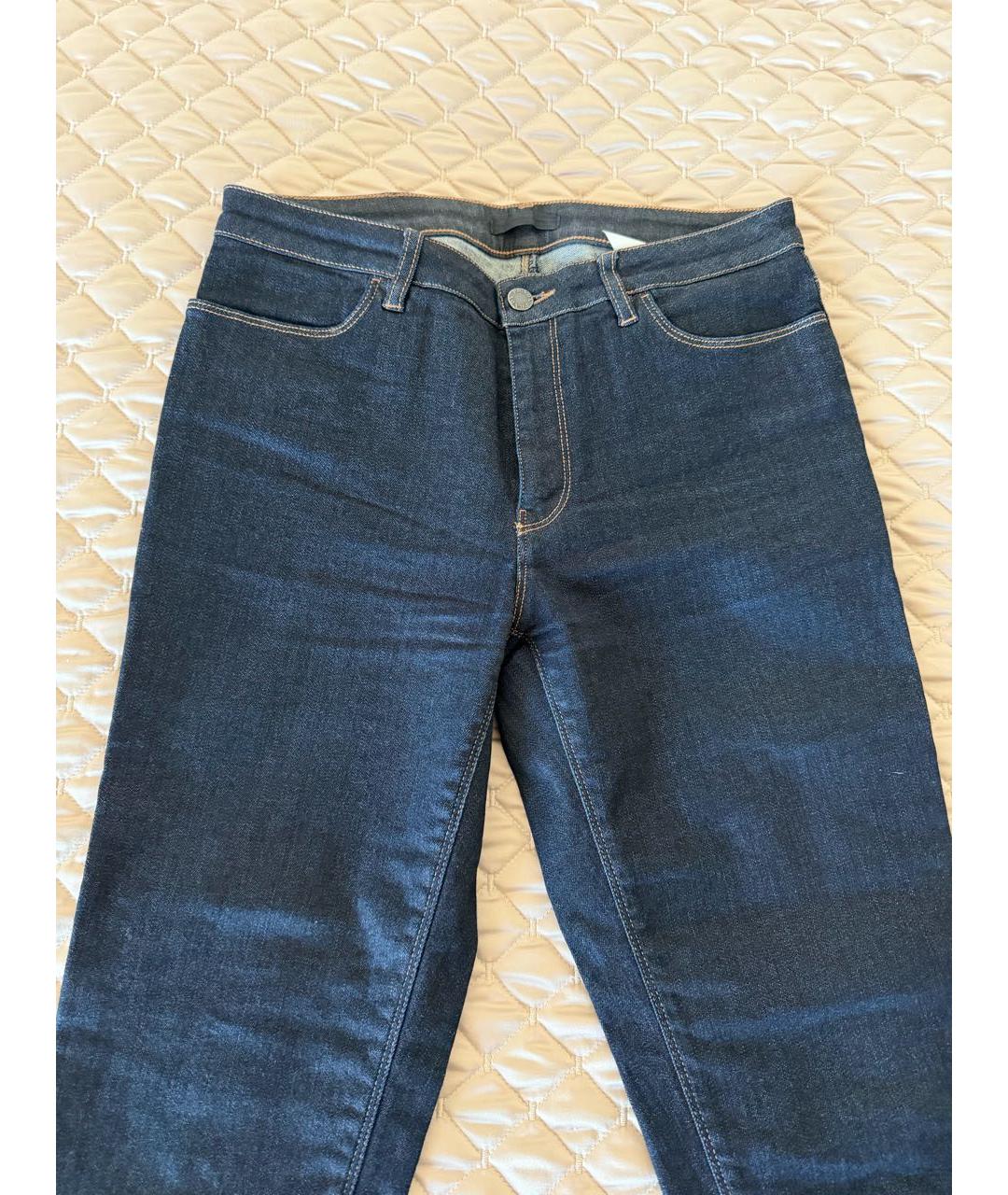 PRADA Темно-синие хлопковые прямые джинсы, фото 4