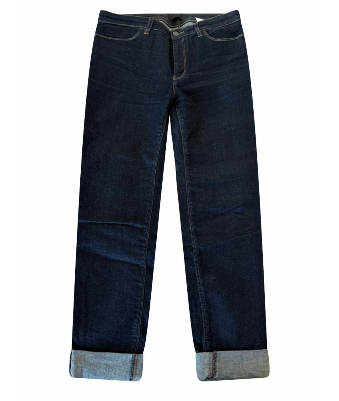 PRADA Темно-синие хлопковые прямые джинсы, фото 1