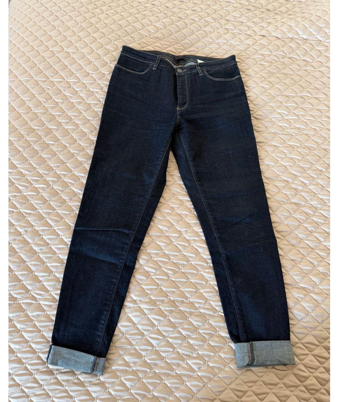 PRADA Темно-синие хлопковые прямые джинсы, фото 7