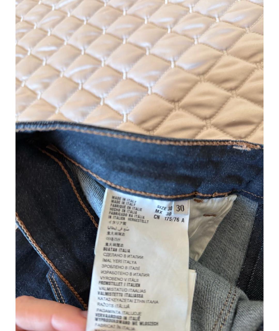 PRADA Темно-синие хлопковые прямые джинсы, фото 6