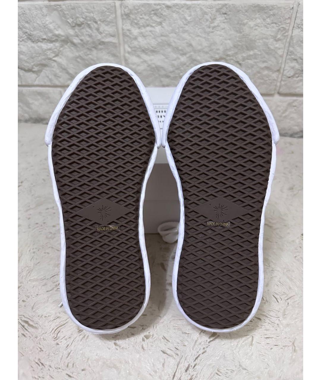 MAISON MIHARA YASUHIRO Бежевые текстильные низкие кроссовки / кеды, фото 4