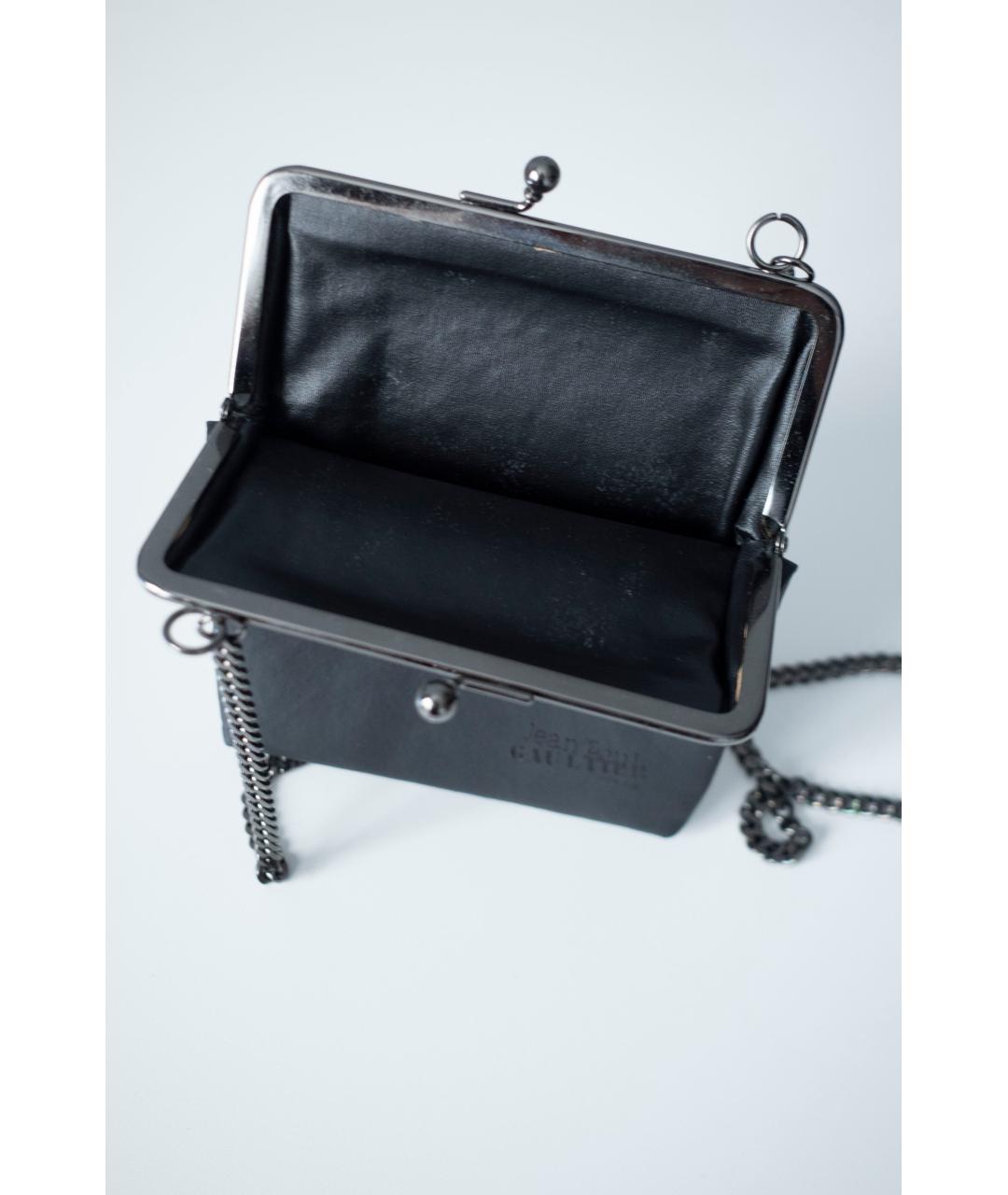 JEAN PAUL GAULTIER Черная кожаная сумка через плечо, фото 2