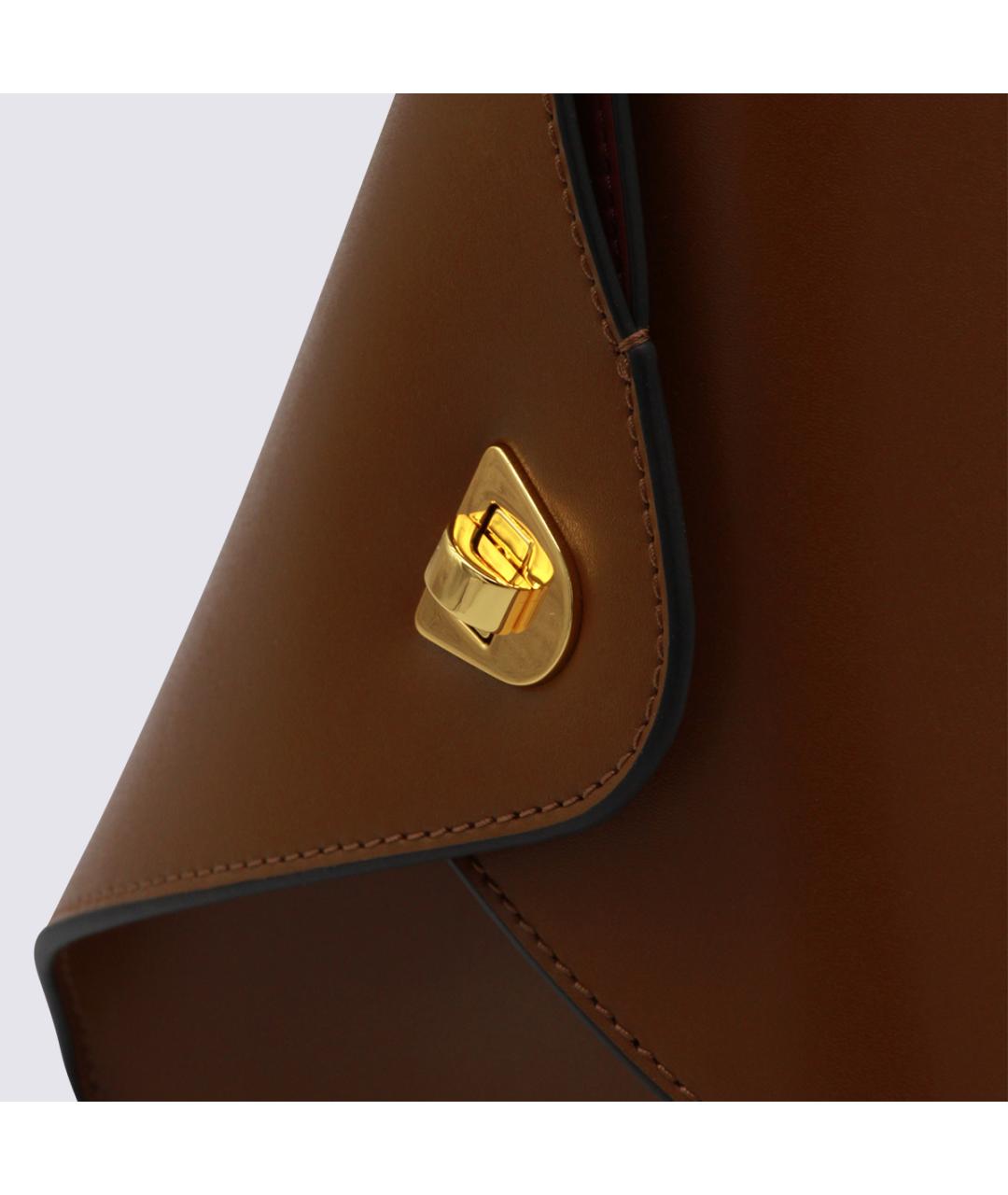 COCCINELLE Коричневая кожаная сумка тоут, фото 4