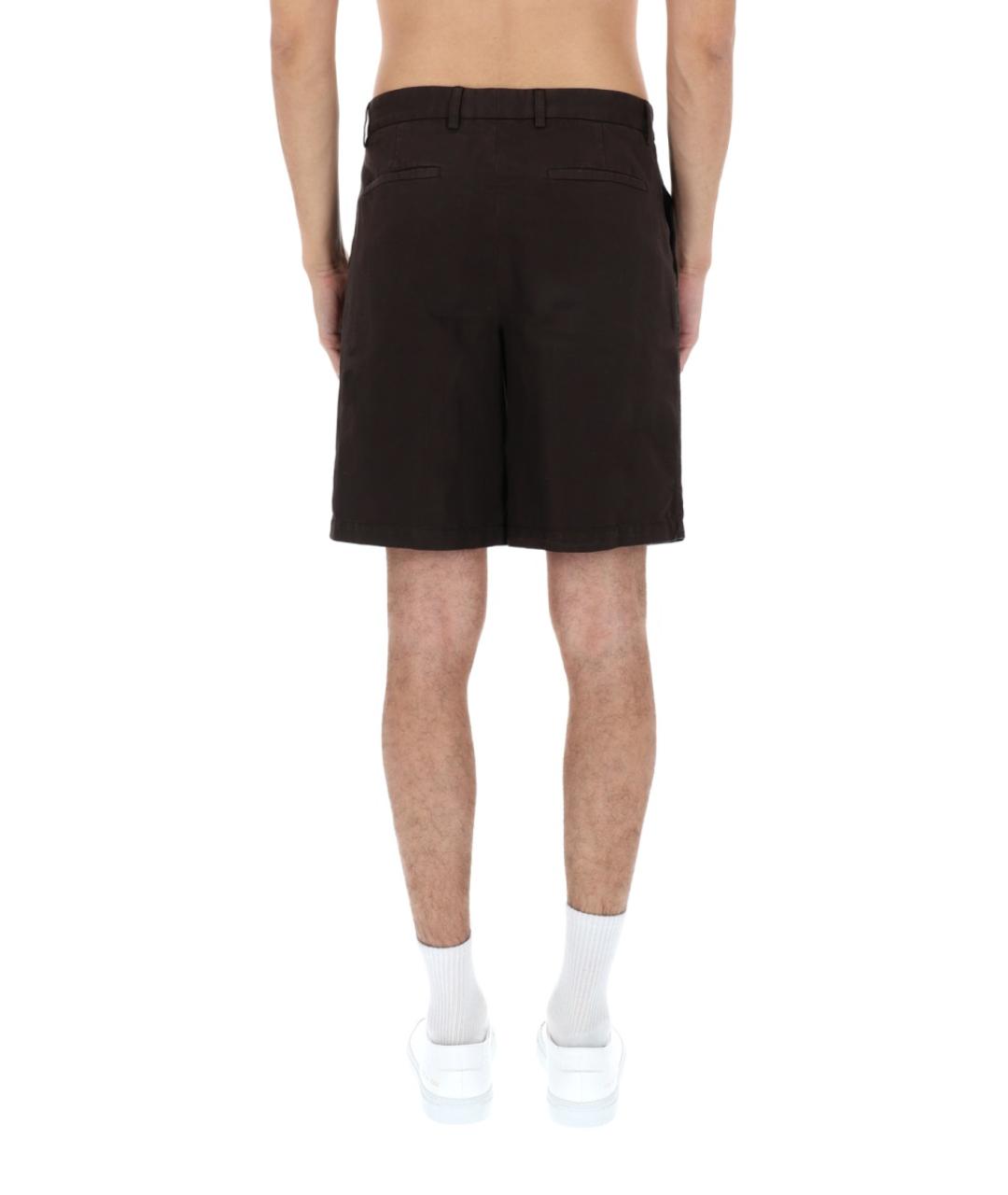 ZEGNA Коричневые хлопковые шорты, фото 6