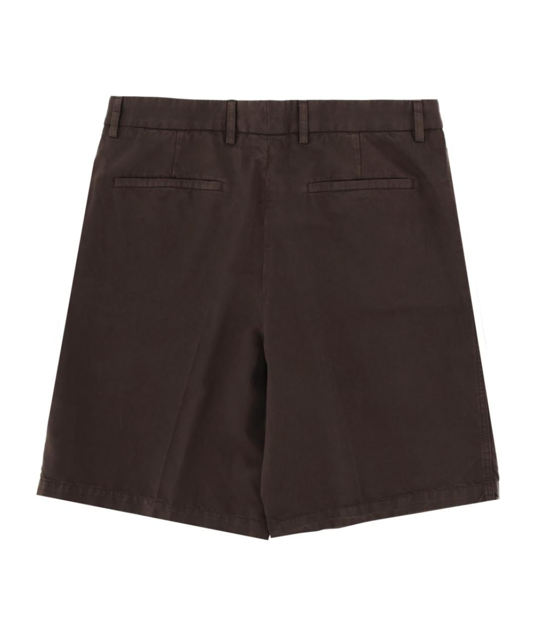 ZEGNA Коричневые хлопковые шорты, фото 3