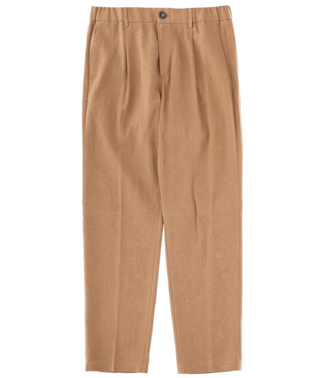 HERNO Бежевые льняные повседневные брюки, фото 1
