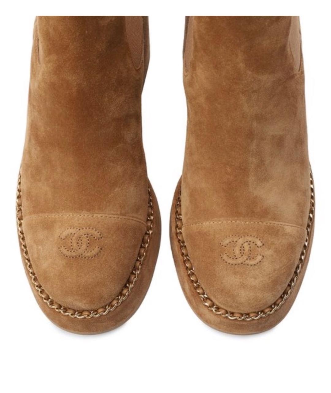 CHANEL Бежевые замшевые ботильоны, фото 3