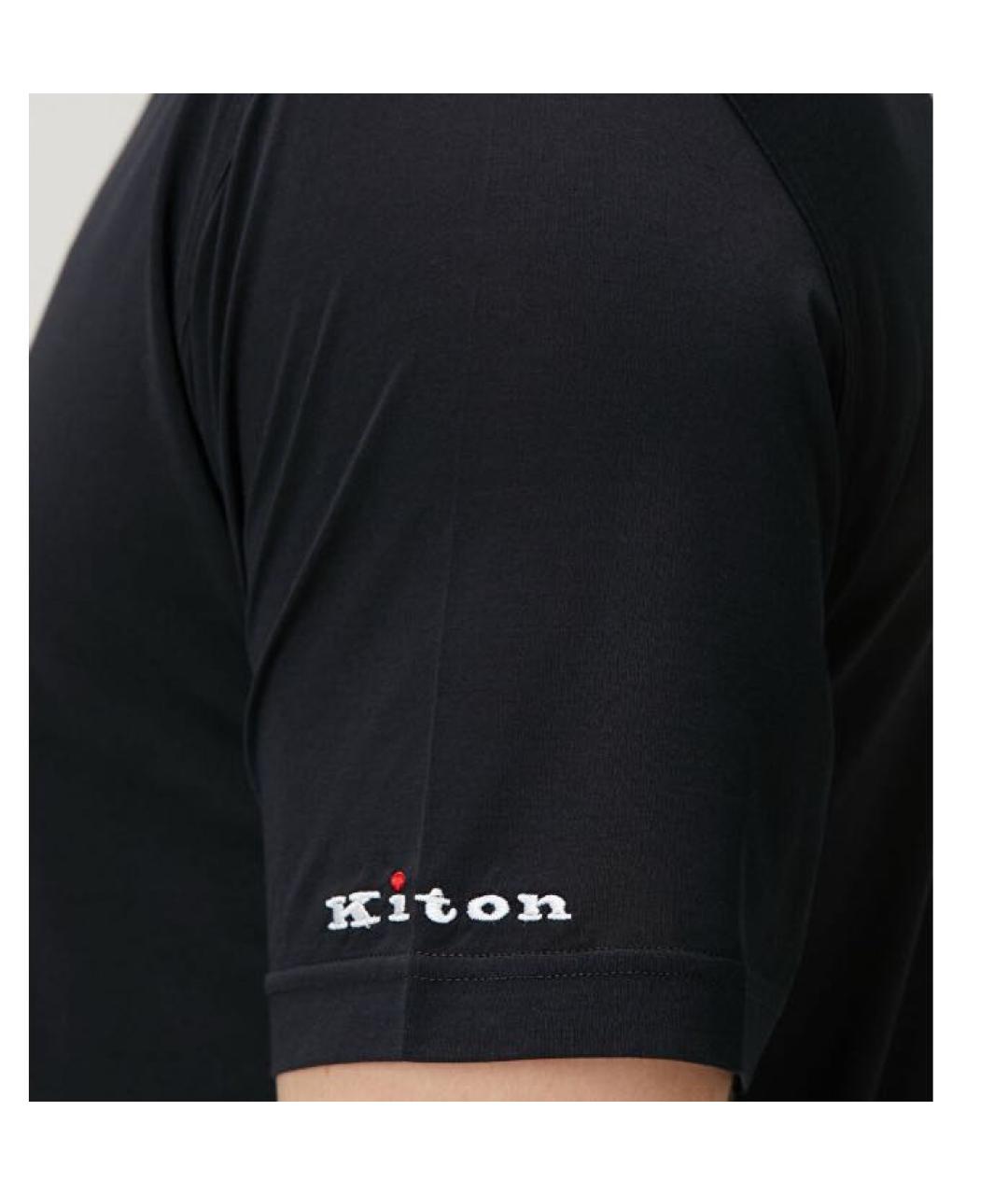 KITON Черная хлопковая футболка, фото 5