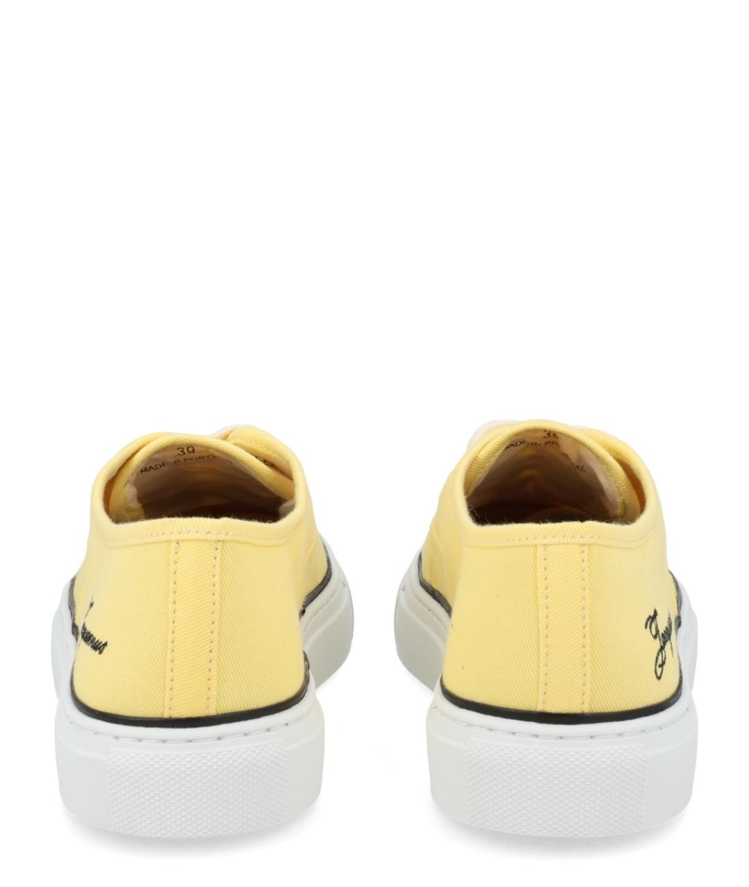 JACQUEMUS Желтые текстильные кеды, фото 4
