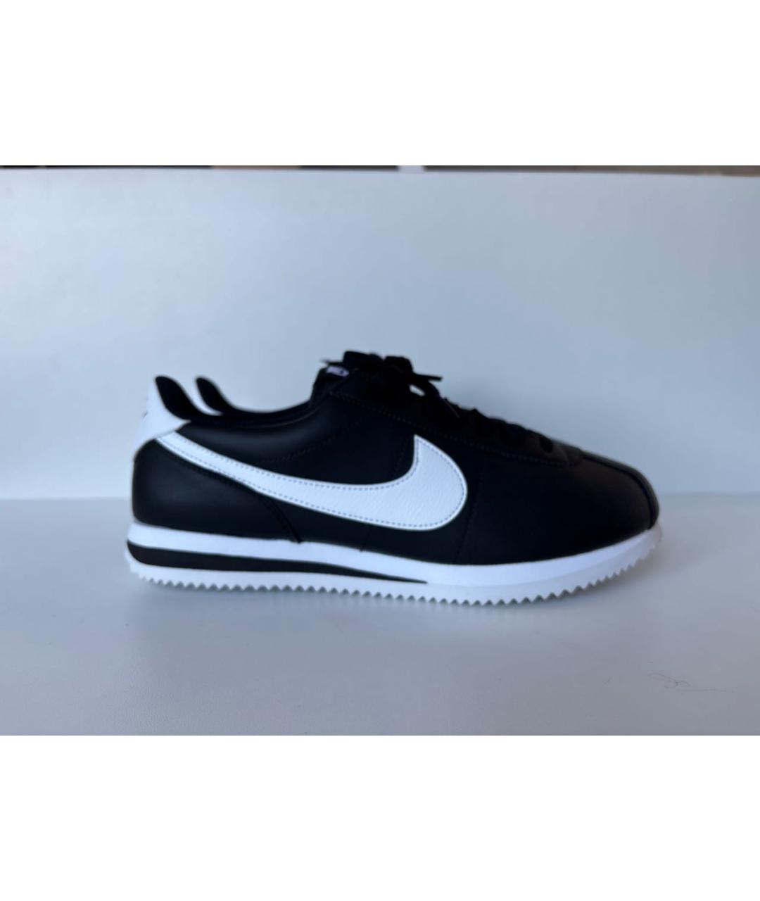 NIKE Черные кожаные низкие кроссовки / кеды, фото 5