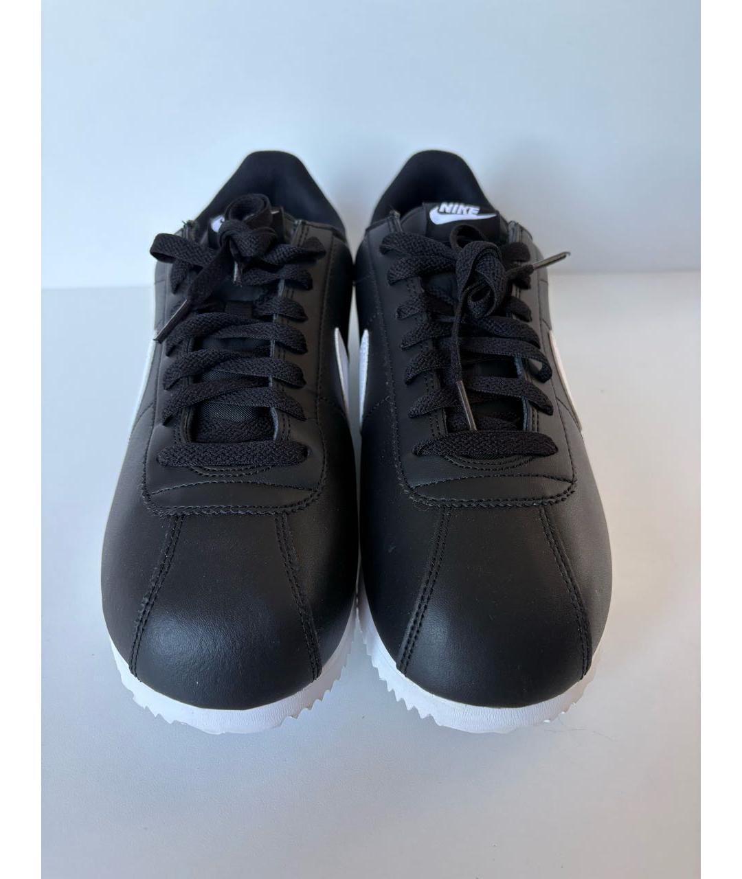 NIKE Черные кожаные низкие кроссовки / кеды, фото 2