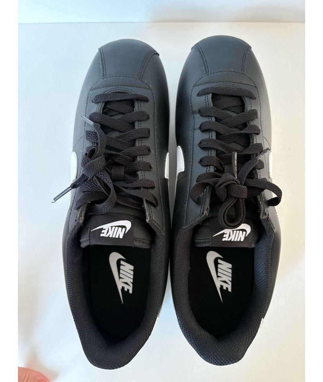 NIKE Черные кожаные низкие кроссовки / кеды, фото 3