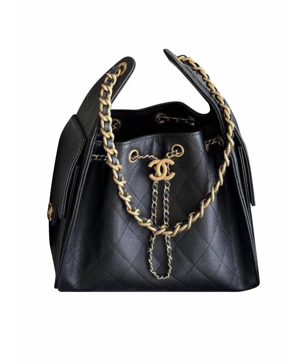 CHANEL Черная кожаная сумка через плечо, фото 1