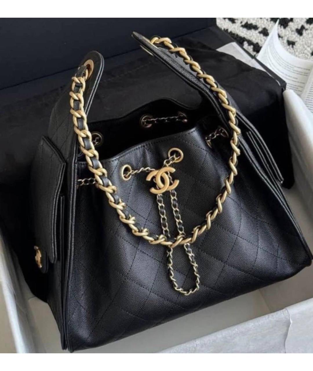 CHANEL Черная кожаная сумка через плечо, фото 4