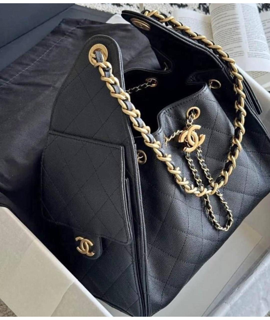 CHANEL Черная кожаная сумка через плечо, фото 3