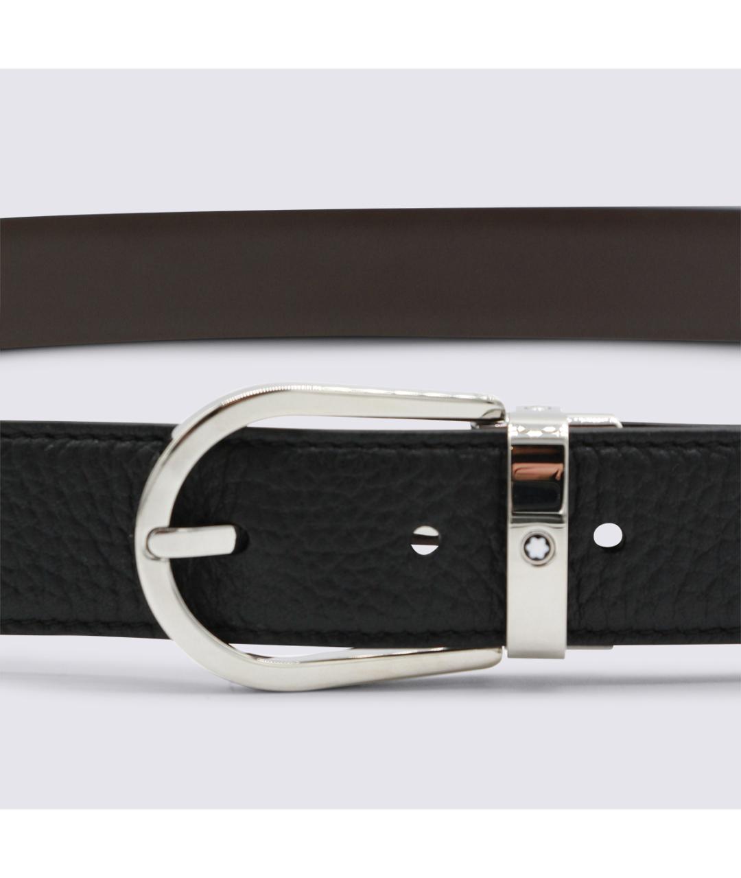 MONTBLANC Черный кожаный ремень, фото 2