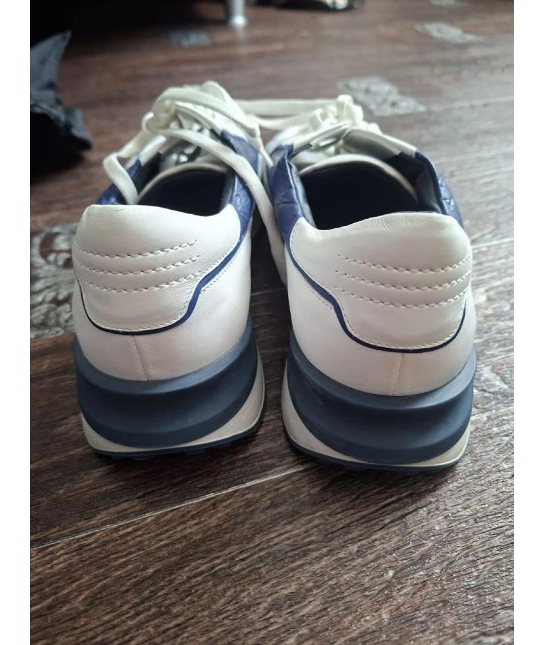 ZILLI Белые кожаные низкие кроссовки / кеды, фото 4