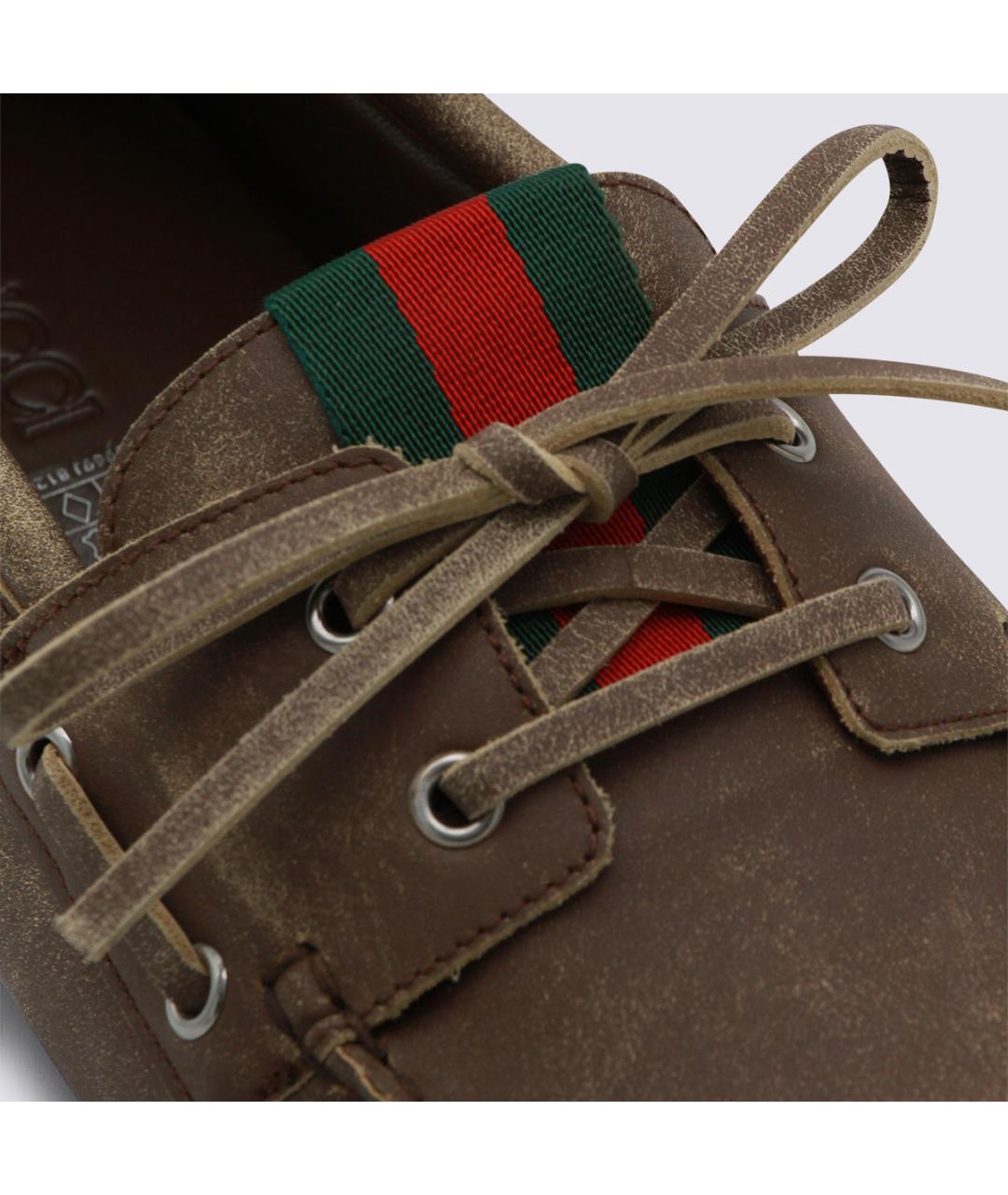 GUCCI Коричневые кожаные мокасины, фото 4