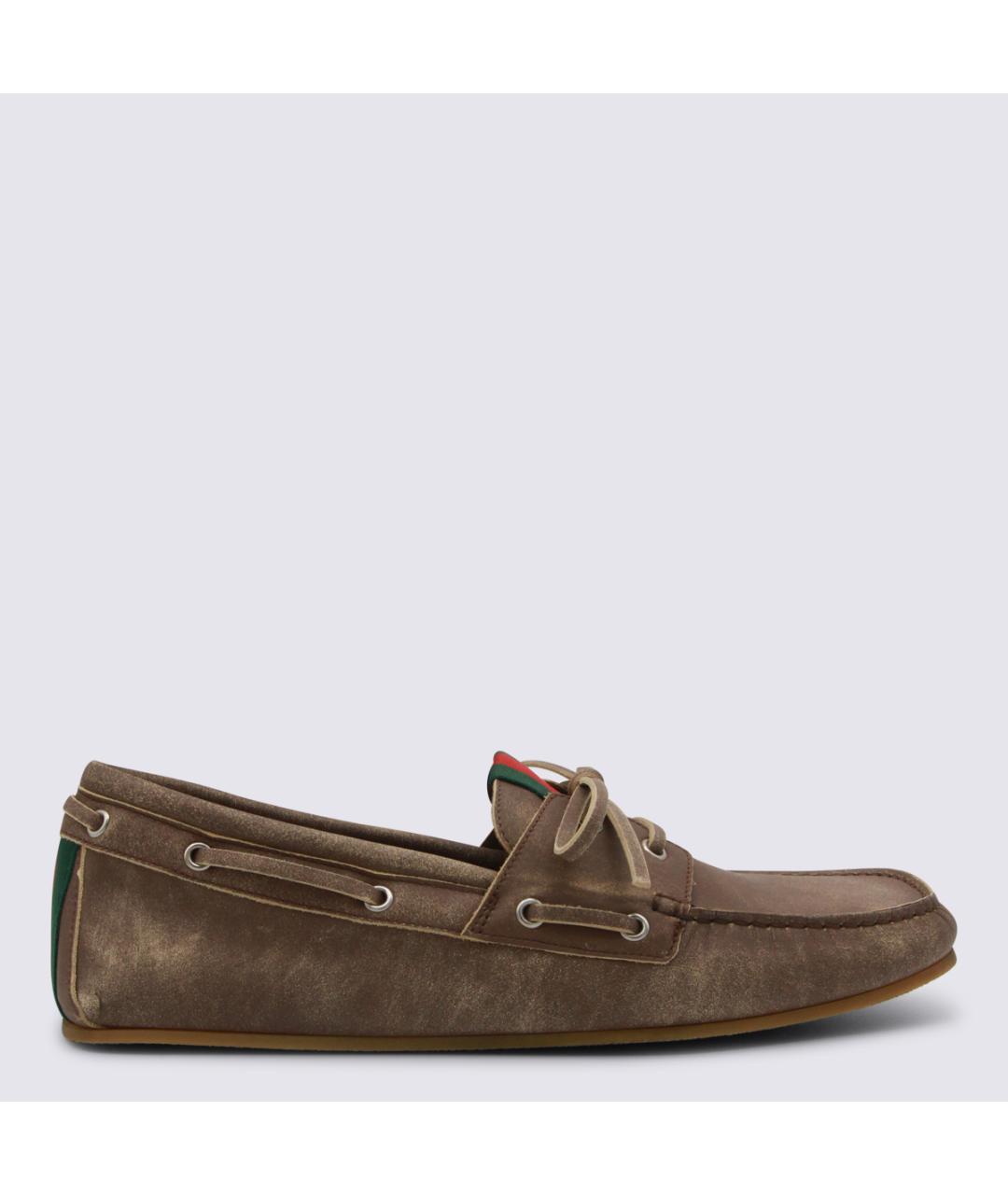 GUCCI Коричневые кожаные мокасины, фото 5
