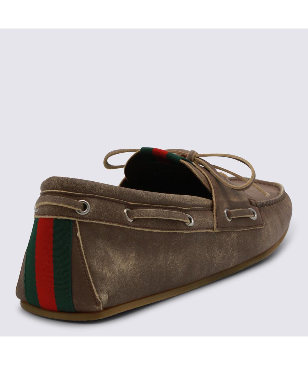 GUCCI Коричневые кожаные мокасины, фото 3